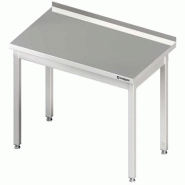 Table de travail inox adossée sans étagère 400x700x900 à monter - P930017040