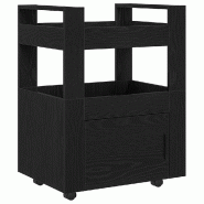 VidaXL Chariot de cuisine Chêne noir 60 x 45 x 80 cm Bois d'ingénierie - 8721158789167