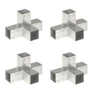 Vidaxl connecteurs de poteau 4 pcs forme en x métal galvanisé 71x71 mm 145460
