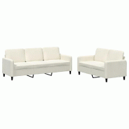 VidaXL Ensemble de canapés 2 pcs crème velours Modèle Orion Industriel - 3202022