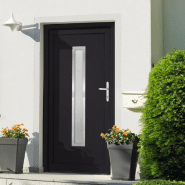 Vidaxl porte d'entrée anthracite 88x200 cm pvc 3187903