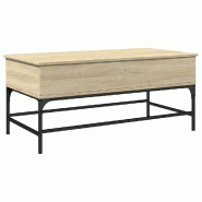 VidaXL Table basse chêne sonoma 100x50x45cm bois d'ingénierie et métal Modèle Bellecour Horizon - 845397