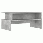 VidaXL Table basse gris béton 90x55x42,5 cm bois d'ingénierie Modèle Atlas Office Pro Urban - 834281
