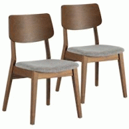 VS Venta-stock Pack de 2 chaises Susi couleur Noyer, bois massif - marron Bois massif I23114