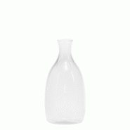 Zafferano Vase Un Fiore 35 Cl En Verre Borosilicaté Soufflé À La Main, Design Élégant Avec Décor Blanc Sur L'Embouchure, Idéal Pour La Déco De