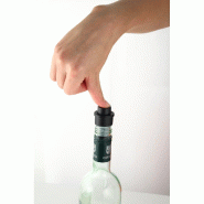 Bouchon de bouteille avec pompe vide air 3,2x5,7 cm plastique noir - par 1