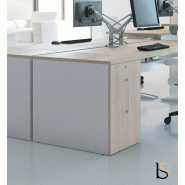 Caisson latéral maxi rangement - Mobel Linea - Blanc pastel, Gris aluminium, Gauche_1