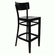 Chaise de bar d'intérieur Bastia en bois finition wengé