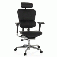Chaise de bureau / Fauteuil de direction ERGOHUMAN GEN2 Cuir noir hjh OFFICE - noir cuir 652301