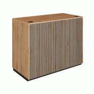 Comptoir Vertigo T01 MDF noir et chêne clair 120x60x93cm