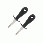 Ensemble de 2 Couteaux à huîtres 15,5 cm Fackelmann - noir Acier inoxydable 18/10 3176239932553