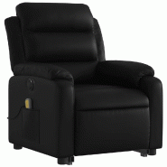 Fauteuil inclinable de massage électrique noir similicuir Modèle Ivalore - 8721012175518