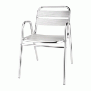 Fauteuils empilables en aluminium avec accoudoirs x4 | Bolero - U501