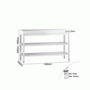 GGM Gastro Tables Inox de Travail Centrales Premium avec 2 étagères - Profondeur 700 mm - ATK127ZB - 4063326275916_0