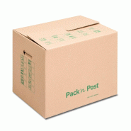 GPV Lot de 10 Caisse de déménagement Pack'n Post 455x345x380, en carton simple cannelure, coloris brun - 4003928076405