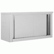 Helloshop26 - Armoire de cuisine murale avec portes coulissantes 90 x 40 x 50 cm rangement pratique style moderne en acier 02_0046014 - inox 300023400