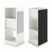 Helloshop26 - Bibliothèque tournante 47 x 47 x 104,5 cm avec tableau noir et miroir ergonomique en MDF blanc 20_0017190 - noir Bois manufacturé 3000