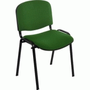 LE LOT DE 5 CHAISES EMPILABLES PRISMO PIÈTEMENT NOIR TISSU VERT LE LOT DE 5 CHAISES EMPILABLES PRISMO PIÈTEMENT NOIR TISSU VERT