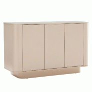 Oviala Business Buffet uni 3 portes L 120 cm crème - beige Bois massif 114523