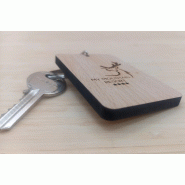 Porte-clés en bois 100 % naturel, personnalisable  BRUT - Référence  : 102103