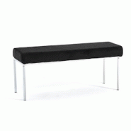 RATTATAN Banc en velours avec structure en métal, assise rembourrée, élégant et confortable, idéal pour chambre, entrée ou salon – CHLOE (Noir RATTATAN Banc en velours avec structure en métal, assise rembourrée, élégant et confortable, idéal pour chambre, entrée ou salon – CHLOE (Noir