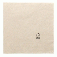 Serviette en ouate recyclée naturel 2 plis 39x39cm - par 1600