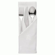 Serviettes blanches en coton motif feuille de lierre Mitre Luxury Luxor 550 x 55 | Mitre luxury - HB557