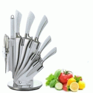 Set de couteaux avec support 8 pièces Blanc Royalty Line RLKSS750 - gris 5407004741321 Set de couteaux avec support 8 pièces Blanc Royalty Line RLKSS750 - gris 5407004741321