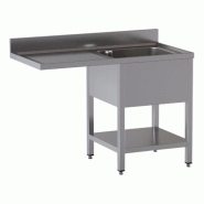 Vaiotec Évier TOPLINE central / 1 cuve à droite, 1200 x 700 mm - inox 10517