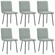 VidaXL Chaises à manger lot de 6 gris clair velours Modèle Fusion Horizon - 3315503