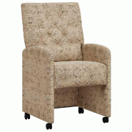 VidaXL Chaises de Salle à Manger avec Roues 2 pcs Gris clair Modèle Zenithal - 42017862