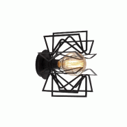 WellHome - Applique murale Baikal noire 20x20x25cm - noir métal WH2673