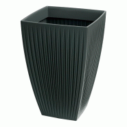 WellHome - Pot en plastique rotomoulé 59 L Ø40x58cm coloris anthracite - Latia Square HIGH - noir plastique WH17292