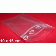 1000 sachets plastiques zip 100x150 mm avec trou de suspension