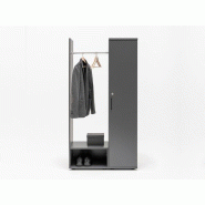 Armoire haute + extension vestiaire MDD ? H183 x L95 cm ? 4 étagères + tringle