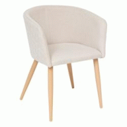 Atmosphera Chaise Fauteuil de table tissu Beige et pieds en métal aspect Bois naturel - gris 3560233534415 Atmosphera Chaise Fauteuil de table tissu Beige et pieds en métal aspect Bois naturel - gris 3560233534415