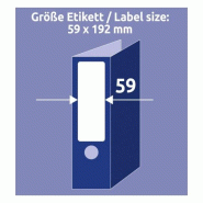 AVERY Zweckform L6061REV-20 Lot de 120 étiquettes pour dos de classeur avec Ultragrip, 59 x 192 mm sur A4, amovibles, larges/courtes, autocollantes,