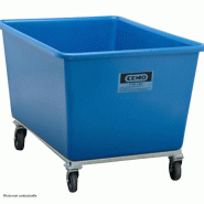 Bac PFV bleu 300 litres sur roulettes - Résistant aux huiles, fioul, gasoil, produits chimiques - CEMO - 7637 Bac PFV bleu 300 litres sur roulettes - Résistant aux huiles, fioul, gasoil, produits chimiques - CEMO - 7637