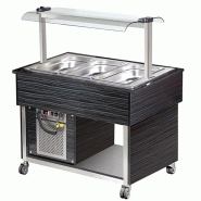Bar à salade froide - 1,25 m - Pour 3 bacs GN 1/1 - Surface en granit - Réfrigération statique Bar à salade froide - 1,25 m - Pour 3 bacs GN 1/1 - Surface en granit - Réfrigération statique