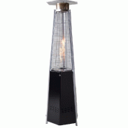 Chauffage d'extérieur à gaz « Piramide » en acier avec roulettes pour bars et restaurants, puissance de chauffage 12 kW, noir, 196 cm - noir multi