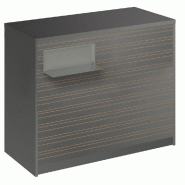 Comptoir Vertigo H T04nat. Spl.Gauche L120cm 2tabl.Couliss.4tab.Amovib.Grisalu