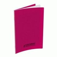 CONQUERANT Lot de 10 Cahier Classique PP piqué 17x22, 96p./48 feuilles 90g/m², Séyès, coloris rose - 3020120001890