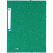 ELBA Lot de 10 Chemise 3 rabats à élastique Eurofolio+ Prestige A4, en carte grainée coloris vert - 3148240038944