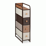 Helloshop26 - Armoire à tiroirs fonctionnelle pour chambre salle de bain entrée 79 x 58 x 31,5 cm en bois blanc 13_0007717 - blanc Bois massif 30002
