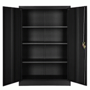 Helloshop26 - Armoire de bureau verrouillable dotée de 3 étagères meuble 4 niveaux noir 08_0000382 - 3000090631532 Helloshop26 - Armoire de bureau verrouillable dotée de 3 étagères meuble 4 niveaux noir 08_0000382 - 3000090631532