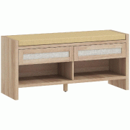 Helloshop26 - Banc à chaussures entrée 108 x 35 x 50 cm assise rembourrée 2 tiroirs scandinave contemporain fini mat en MDF marron 21_0002814 - mar