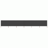 Helloshop26 - Brises-vue paravent 6 panneaux tissu 800 x 160 cm anthracite 02_0008842 - Bois massif 3000474182728