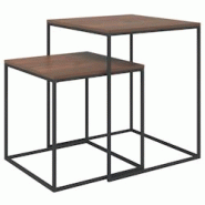 Helloshop26 - Ensemble de table basse lot de 2 bois d'ingénierie et métal noir 02_0042116 - 3000213655186 Helloshop26 - Ensemble de table basse lot de 2 bois d'ingénierie et métal noir 02_0042116 - 3000213655186
