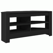 Helloshop26 - Meuble TV d'angle moderne avec rangement 102 x 40,5 x 45 cm en bois d'ingénierie noir 02_0054681 - noir Bois massif 3000238613680