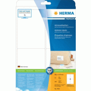 HERMA 400 étiquettes blanches Premium, format 99,1 x 139 mm (100 feuilles A4 / cdt) - 4250